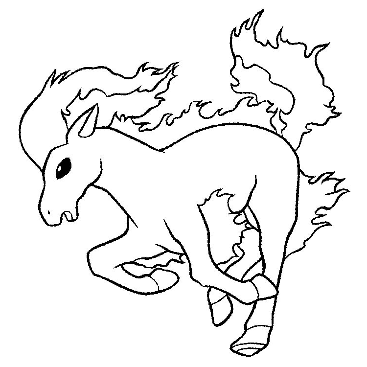 coloriage pokemon cheval de flammes